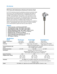 Thumbnail of document Data Sheet - PR-19E Industrial RTD Probes w/Sub-Miniature Aluminum Protection Head